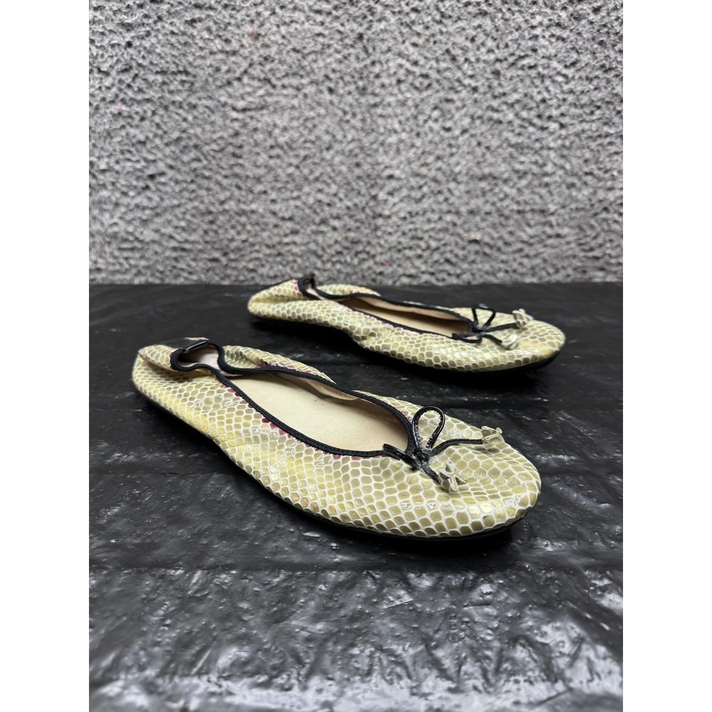 Mac Douglas Snakeskin Print Leather Eliane Ballet Flats Womens Size 41 EU